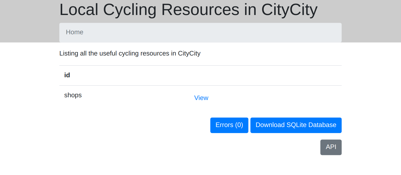 Screenshot of DataTig site